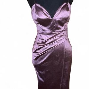 Elegant Purple Satin Dress